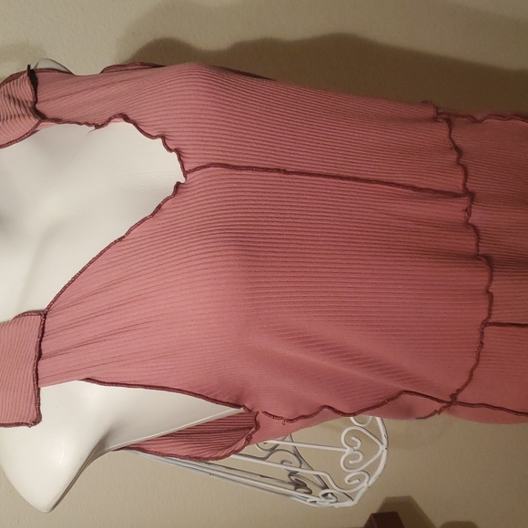 NEW SEXY RIBBED ROSE COLORED XL DEREK HEART DRESS - Picture 3 of 4